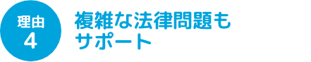 理由4 複雑な法律問題もサポート