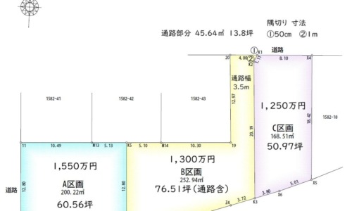 島田市中溝町　3区画分譲地　建築条件無
