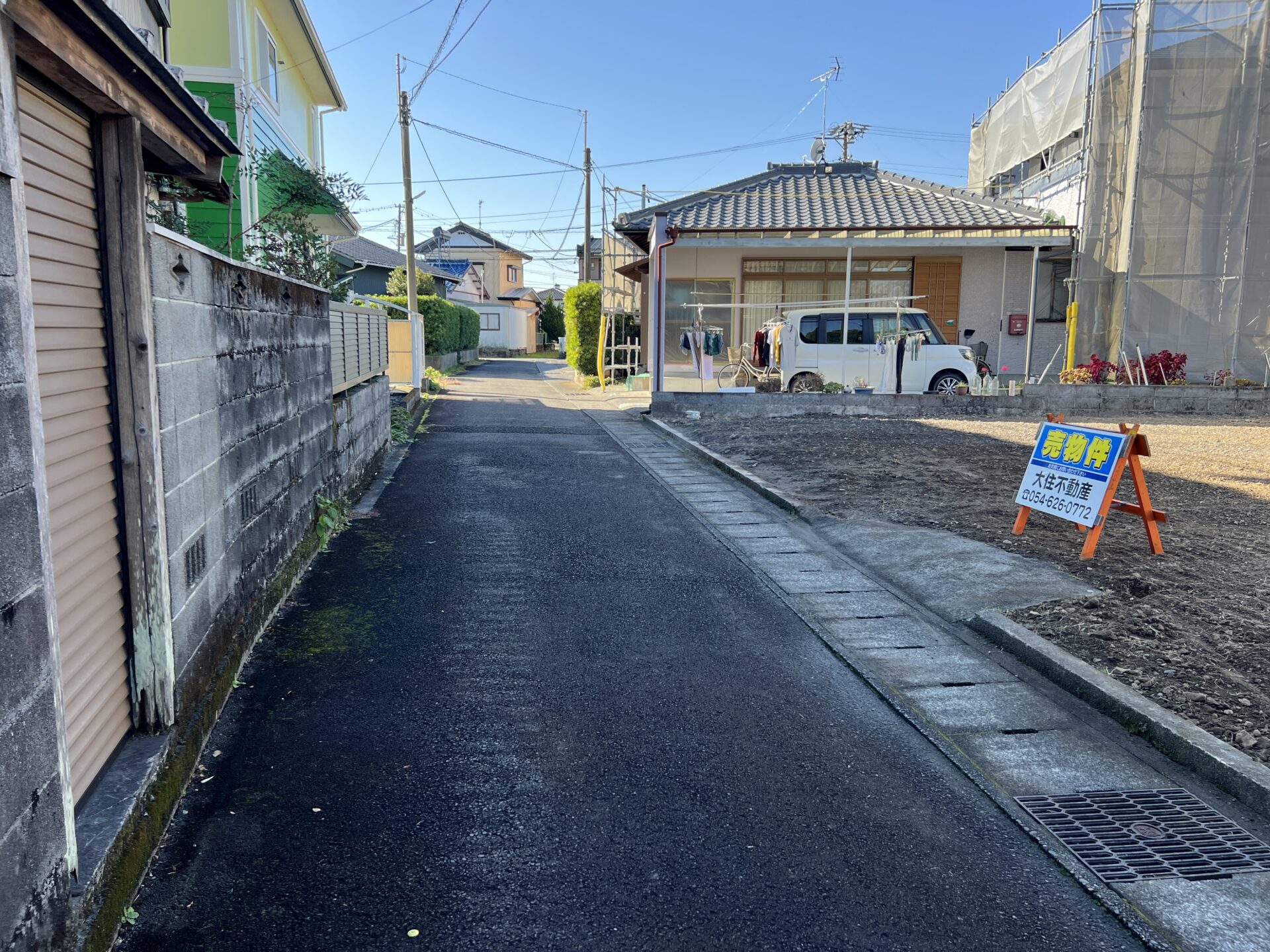 島田市旭2丁目　売地67坪(実測69.7坪）　南側接道