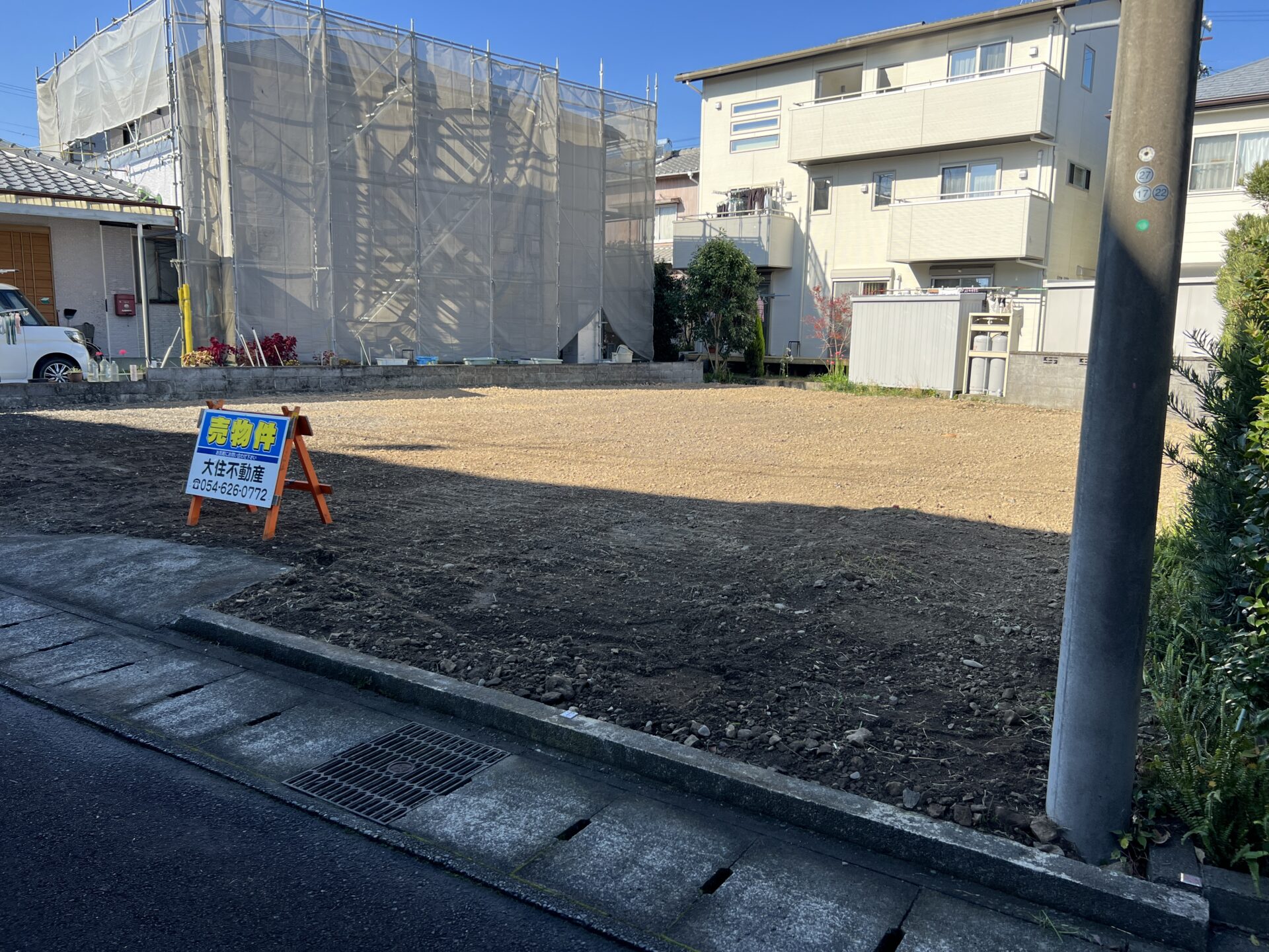 島田市旭2丁目　売地67坪(実測69.7坪）　南側接道